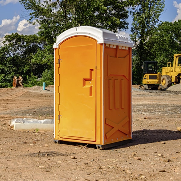 can i customize the exterior of the porta potties with my event logo or branding in Knightstown